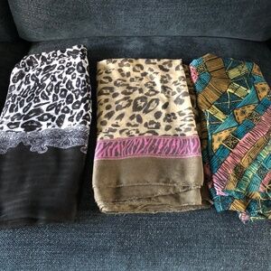 Three infinity/circle scarves